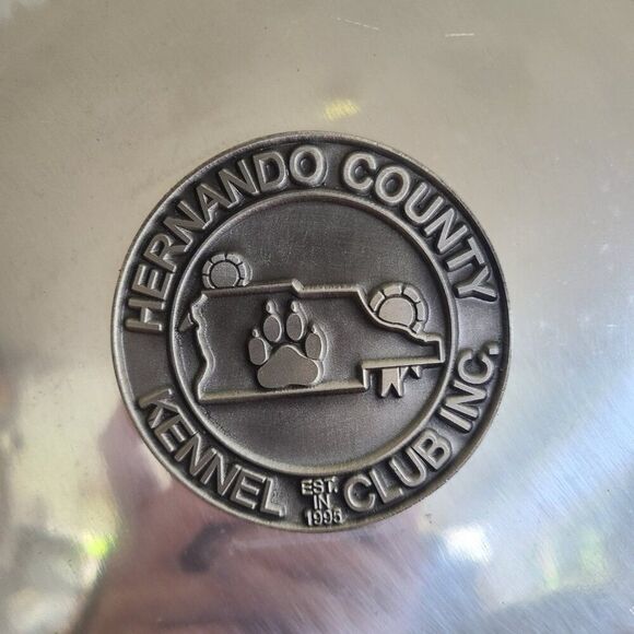 Vintage Hernando County Kennel Club Pewtarex Look Dog Show Trophy Promo Plate - Picture 3 of 12